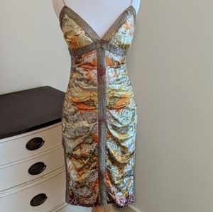 Nicole Miller ruched empire silk dress